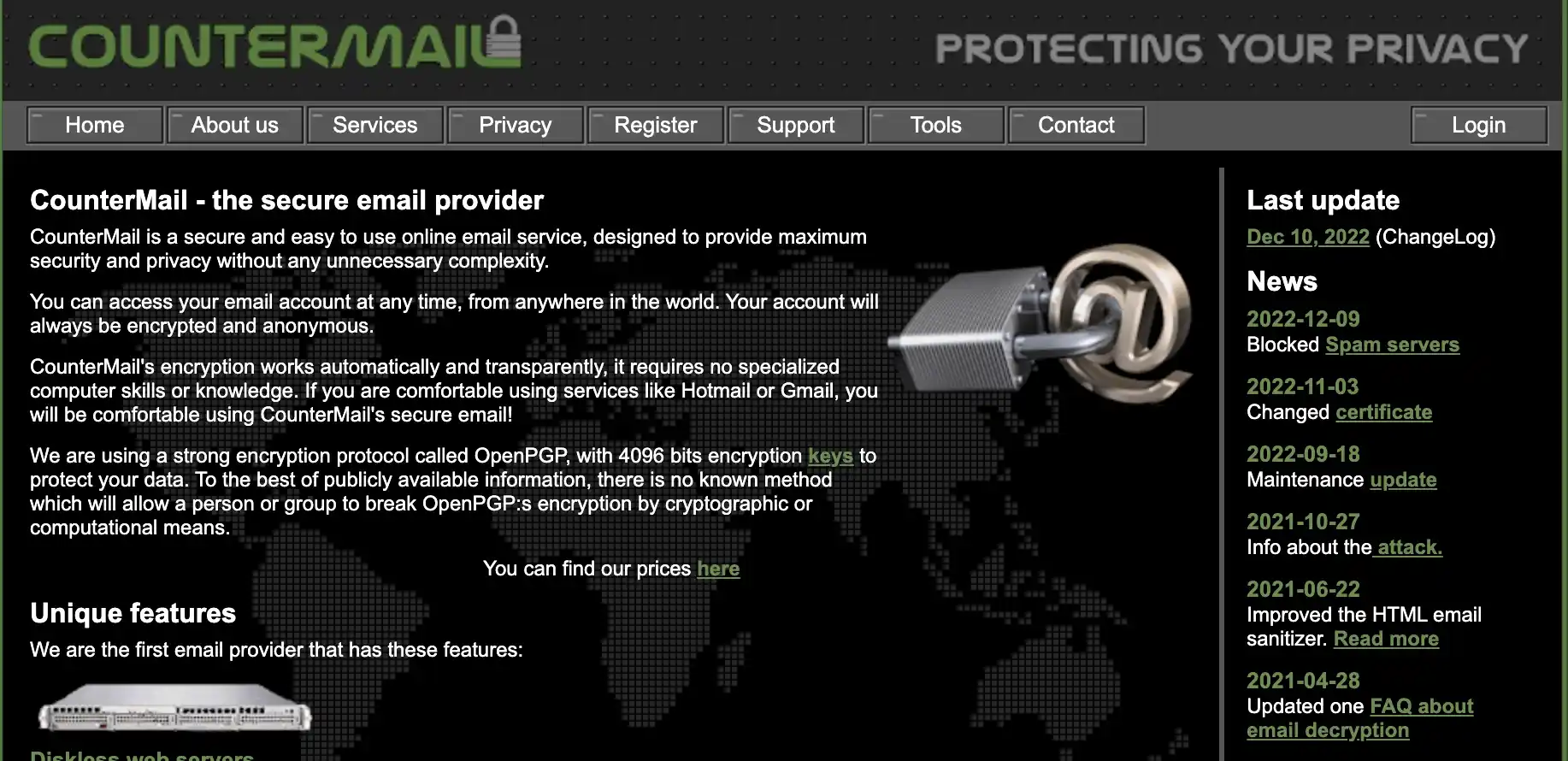 countermail secure email provider