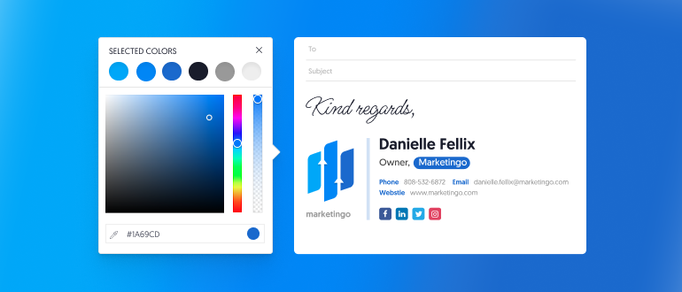 select colors for your email signatures