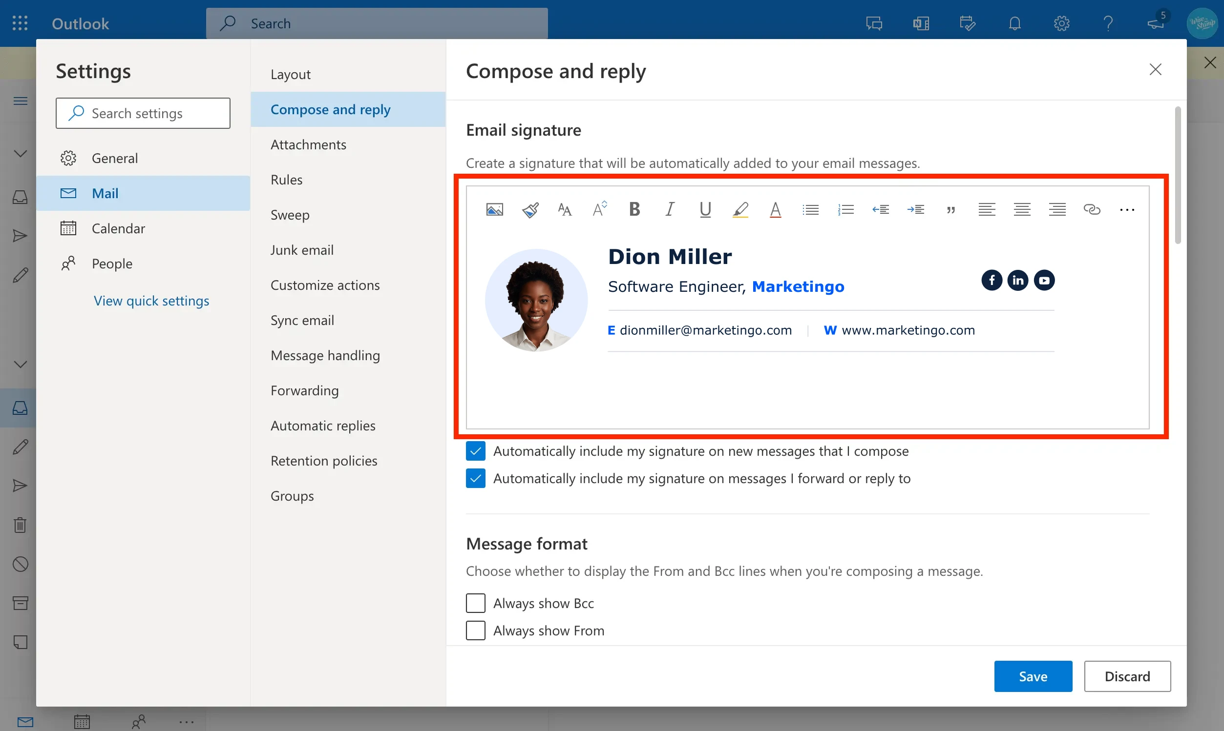 How to Create a signature in Outlook 365