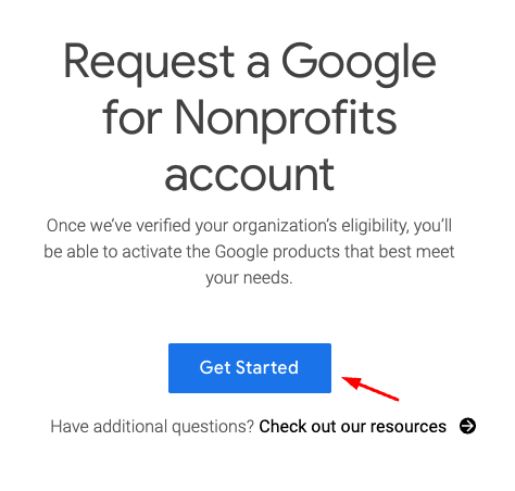 google's non profit account signup