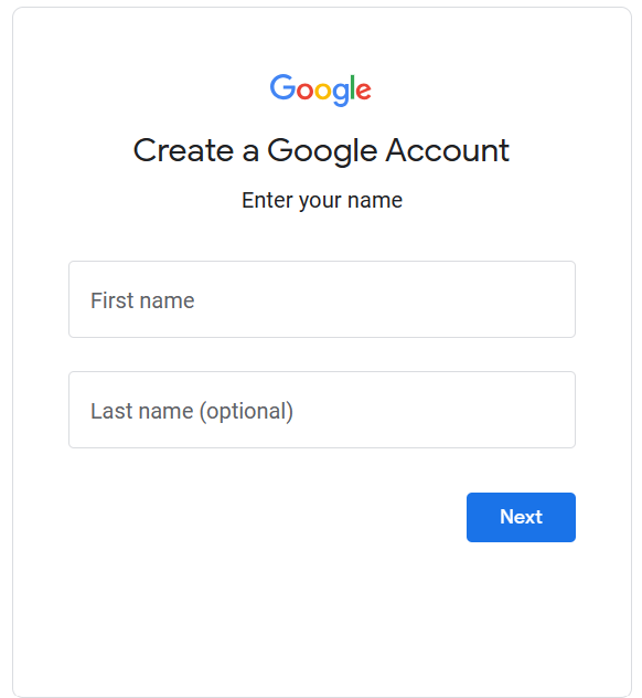 How to create a gmail account step 2