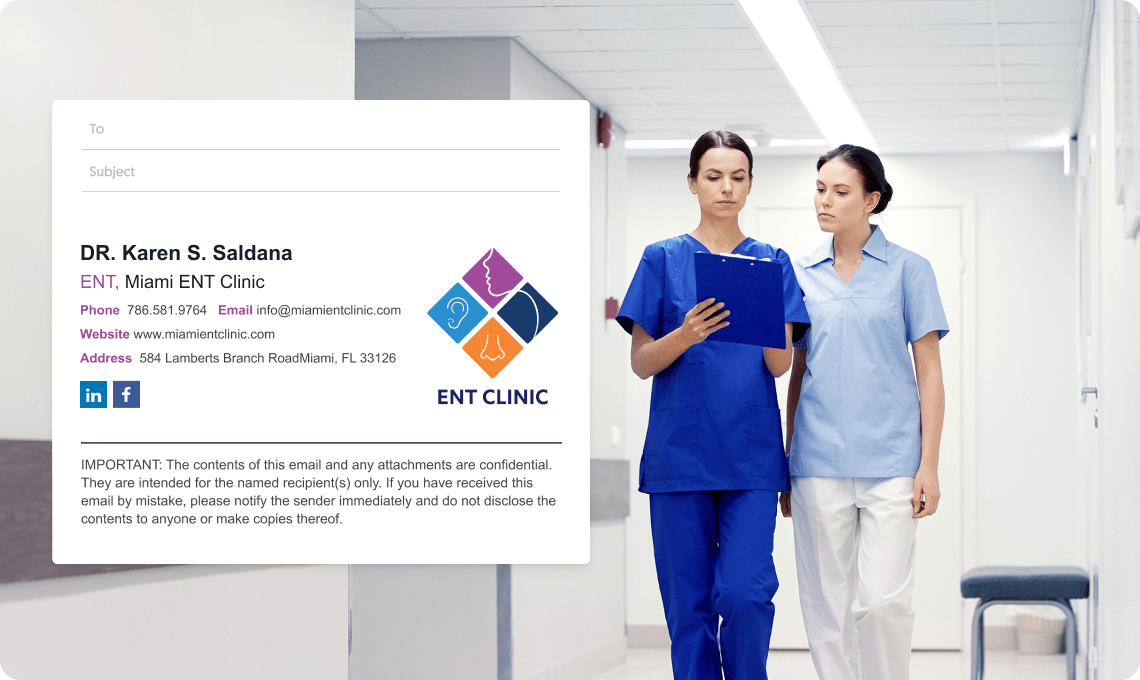 Email signature management solution for the healthcare industry