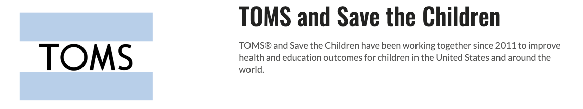 toms and save the children campaign for brand awareness