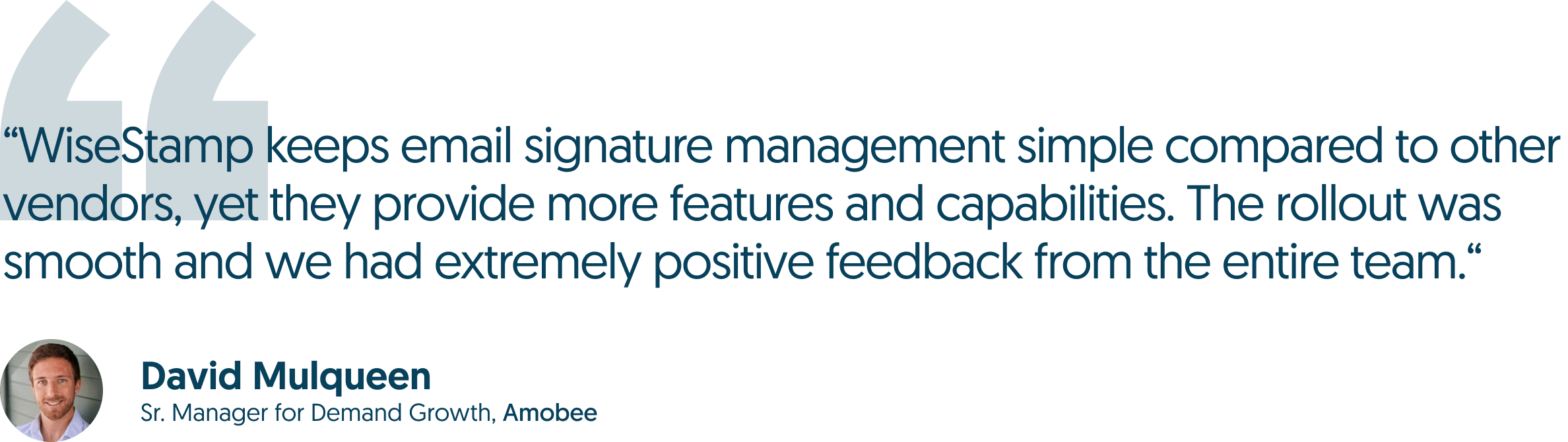 amobee quote about wisestamp amobee quote