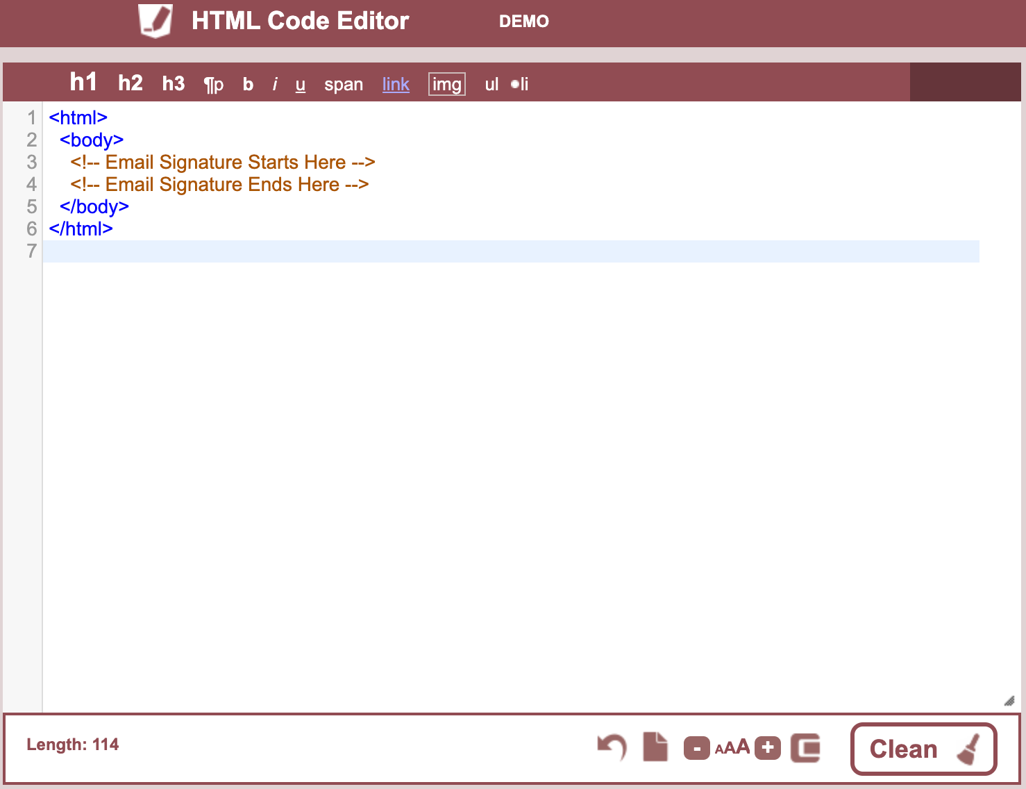 step 1 html signature