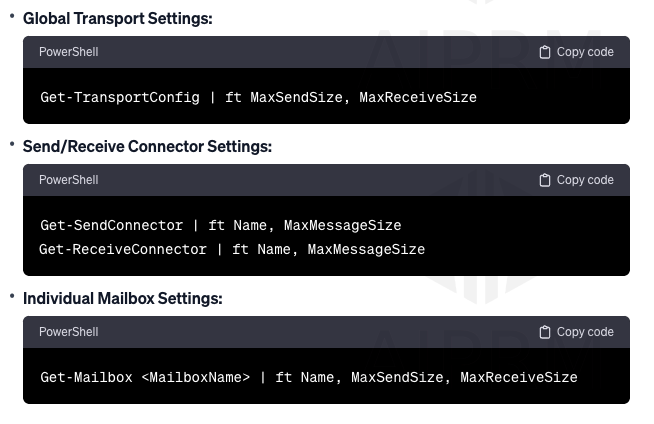 step 3 exchange attachment size limit