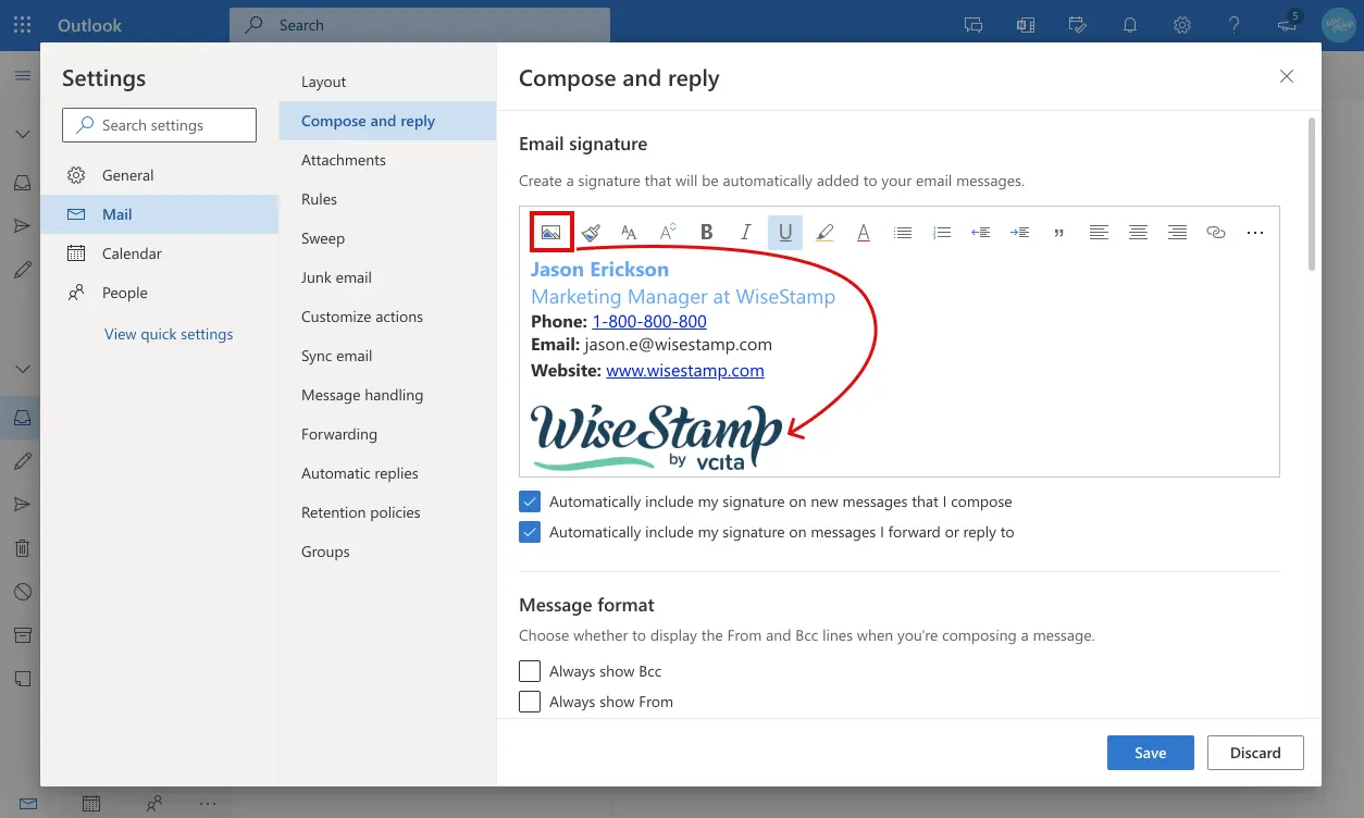 How to add an image to outlook 365 signature