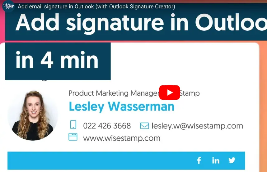How to add an email signature in Outlook – video guide