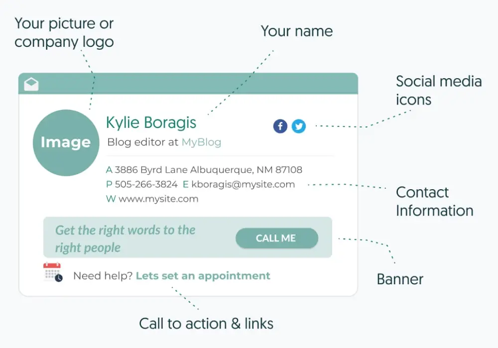 email signature anatomy