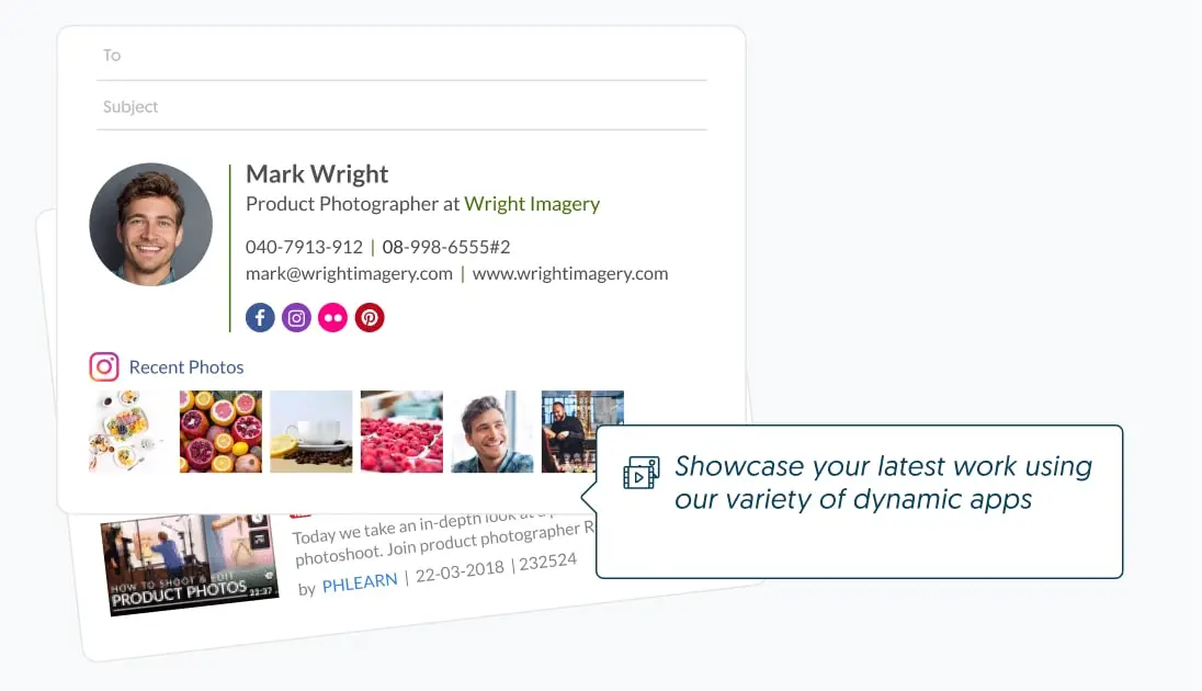 exmple of email signature with gif