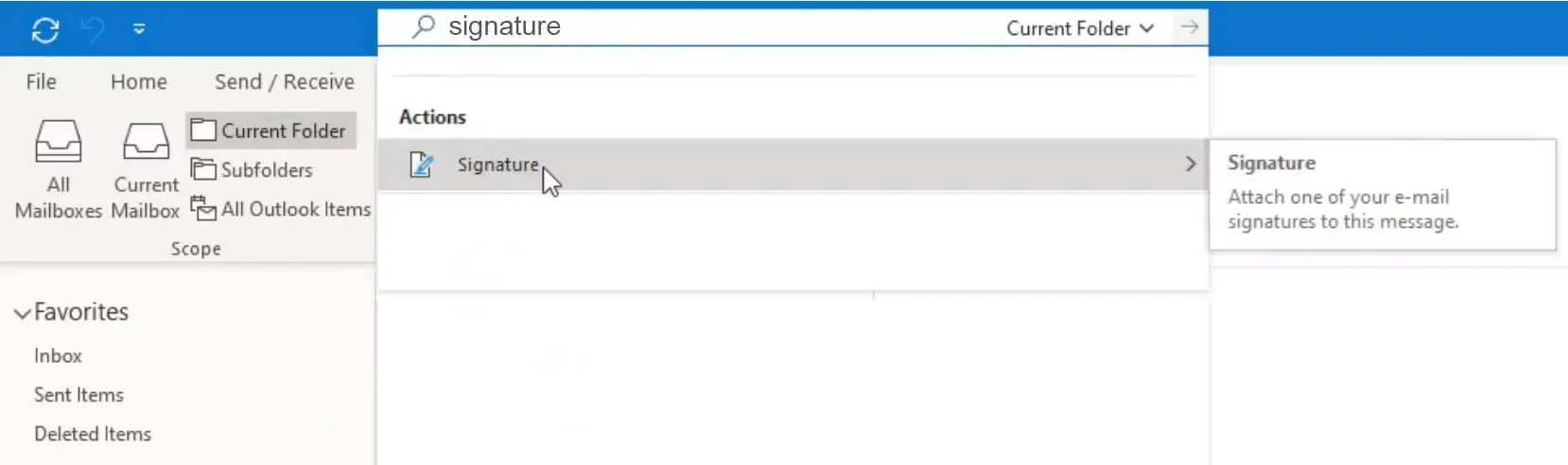 Automatic outlook signatures step 1