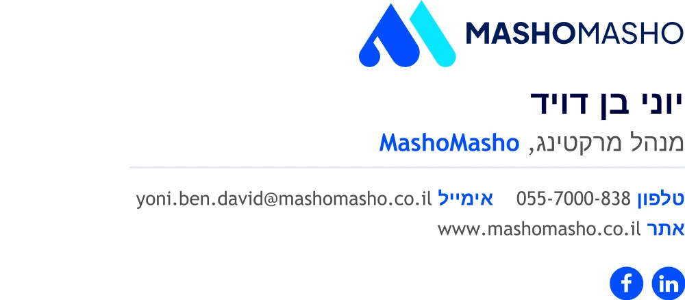 Clean corporate Hebrew email signature