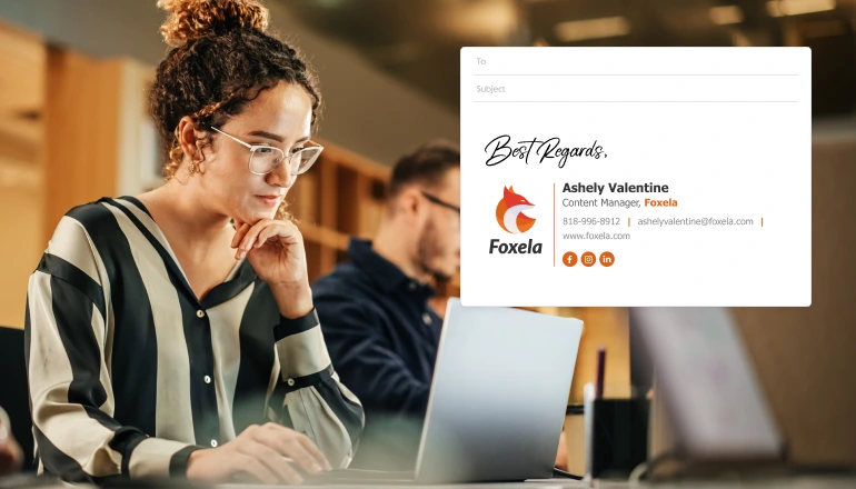 email signature with a sign off