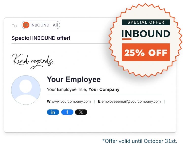 Inbound 25% off offer