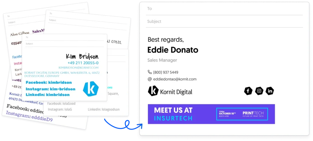 Kornit got control over their email signatures