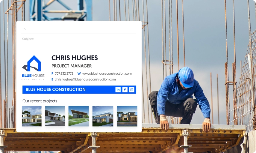 WiseStamp email signature managment solution for construction & architecture hero image