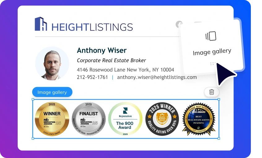 WiseStamp upload badges gallery