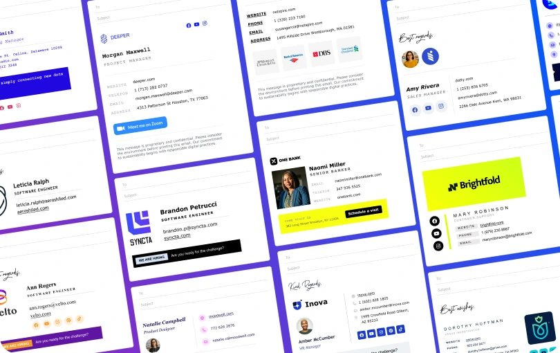 WiseStamp selection of beautiful email signature templates