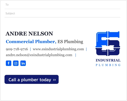 construction email signature example with a CTA button