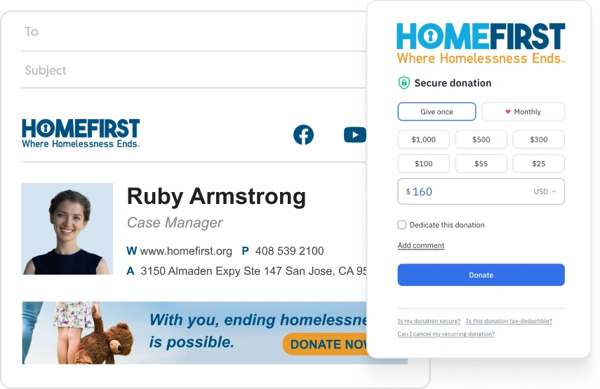 easily fundraise through your email signature with WiseStamp
