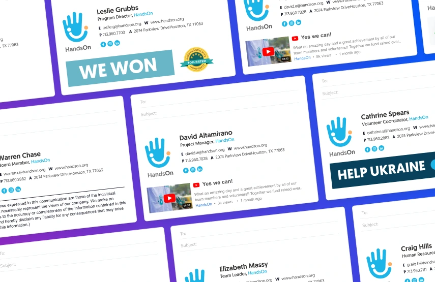 examples of email signatures for nonprofit organization