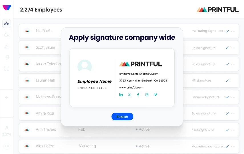 Manage email signature company wide