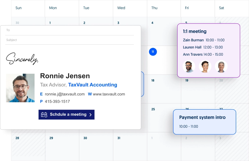 Online scheduling abilities with WiseStamp for business services