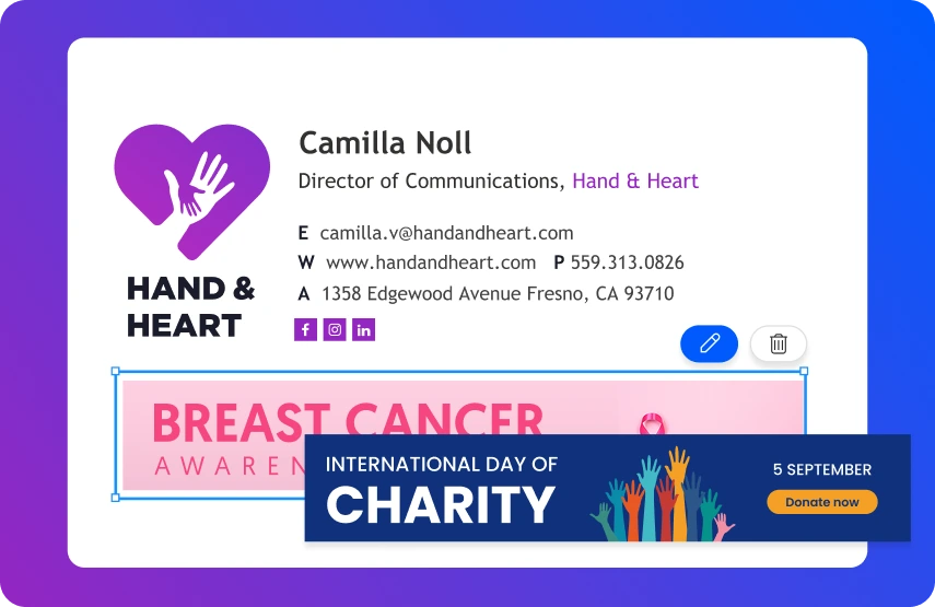 promote a service-from your email signature