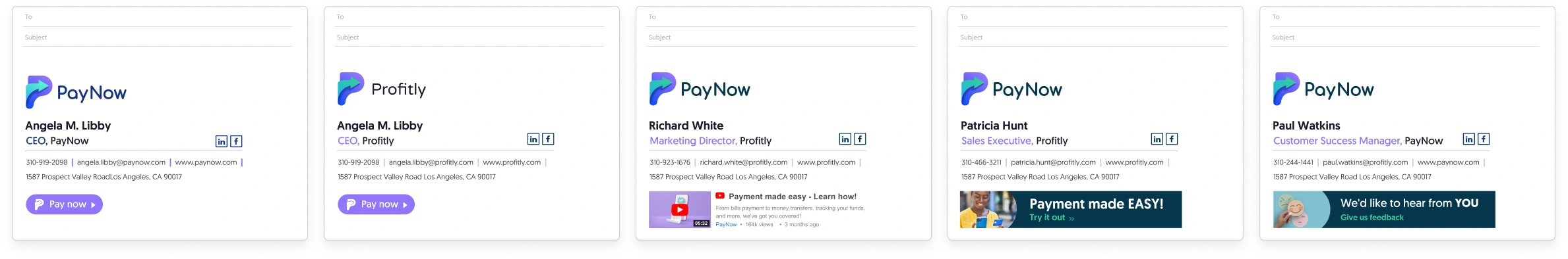 Email signature examples for the Finance industry