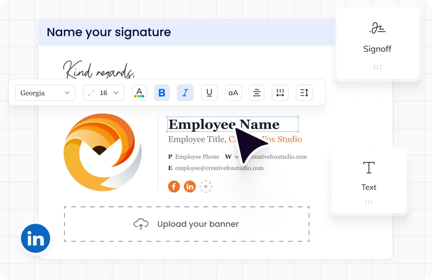 WiseStamp editor design abilities with a marketing agency example