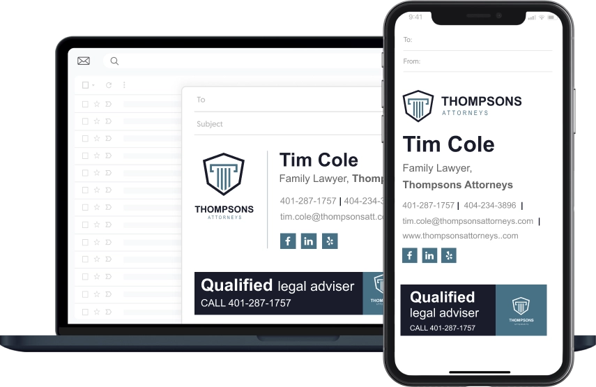 Responsive email signature for Law firms