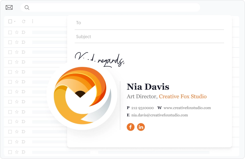 digital agency email signature in an email