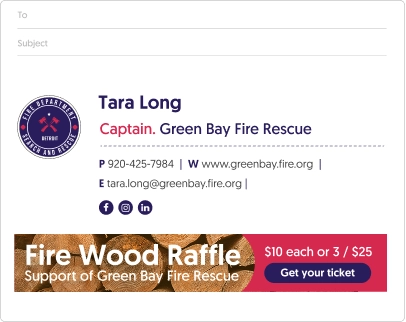 email signature for public sector example with a banner