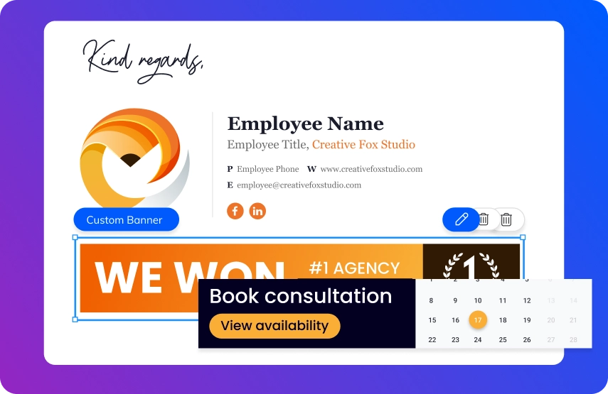 promote different services from your email signature for digital agency