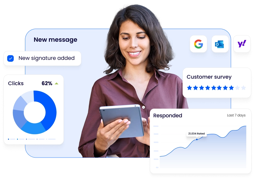 Email signature campaign and analytics for professionals