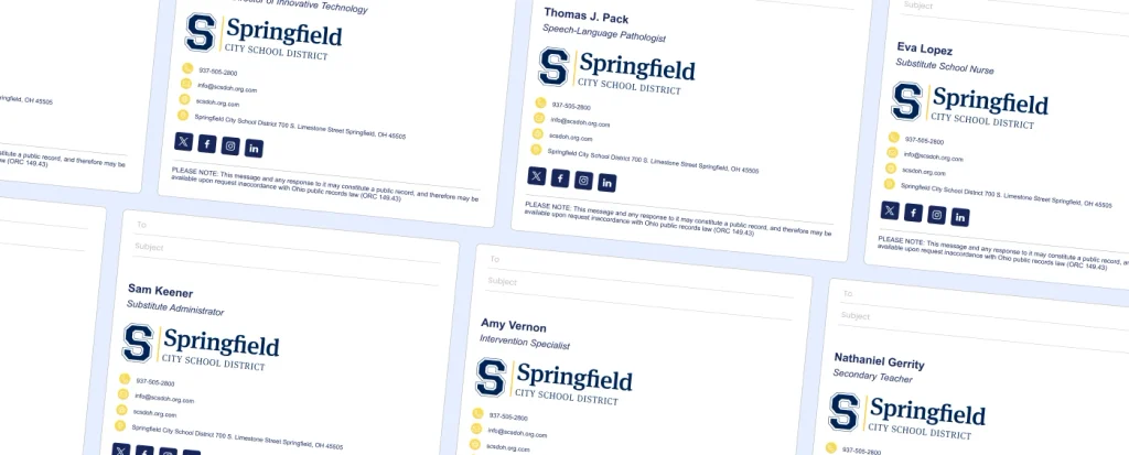 Springfield city school district email signatures