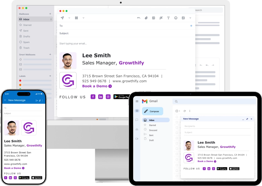 WiseStamp responsive email signatures for sales rep