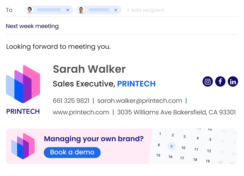 WiseStamp sales executive image example