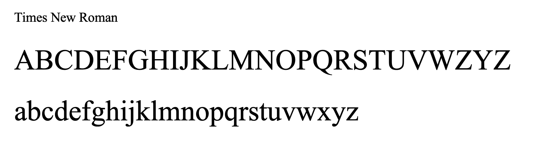 Times New Roman email signature font
