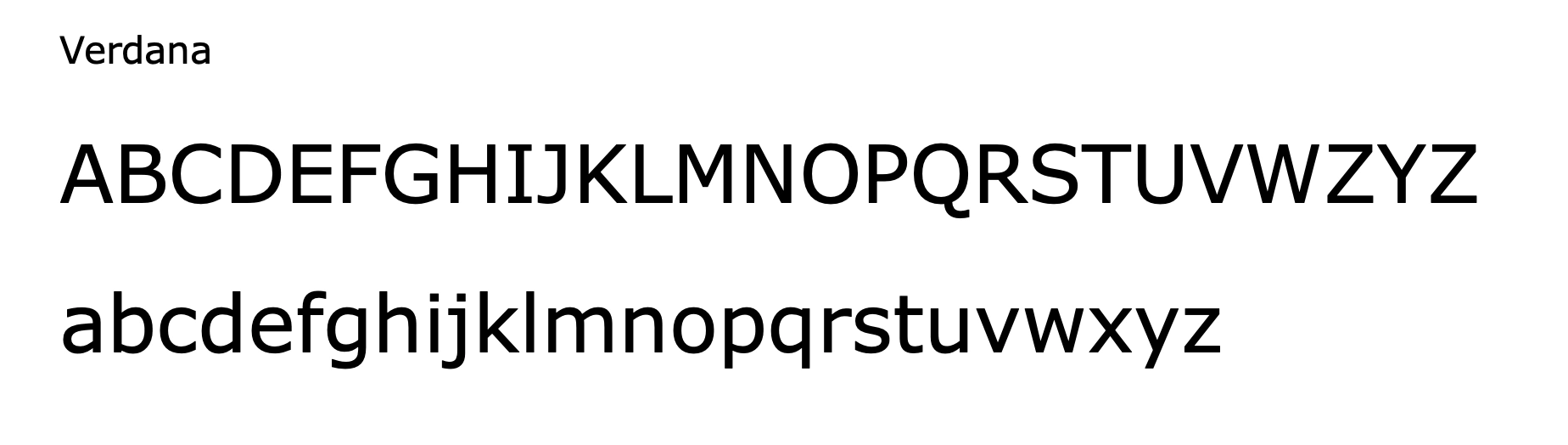 Verdana classic email signature font