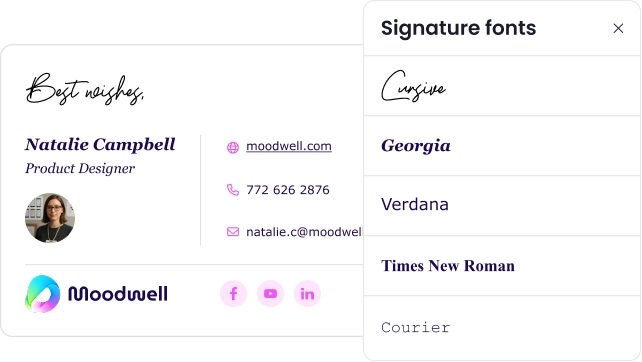 best font for email signature