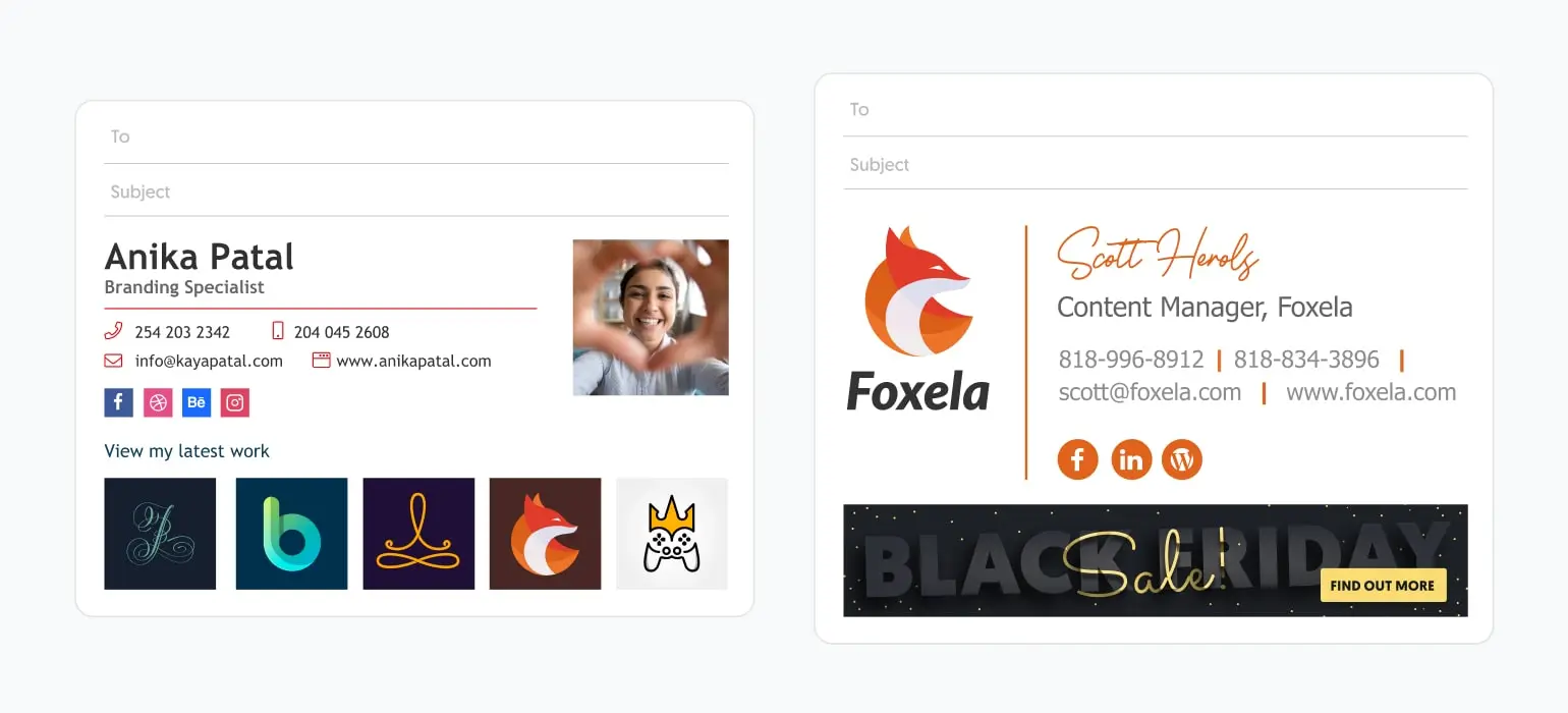 Email signature image gallery versus promotional banner - which to use?
