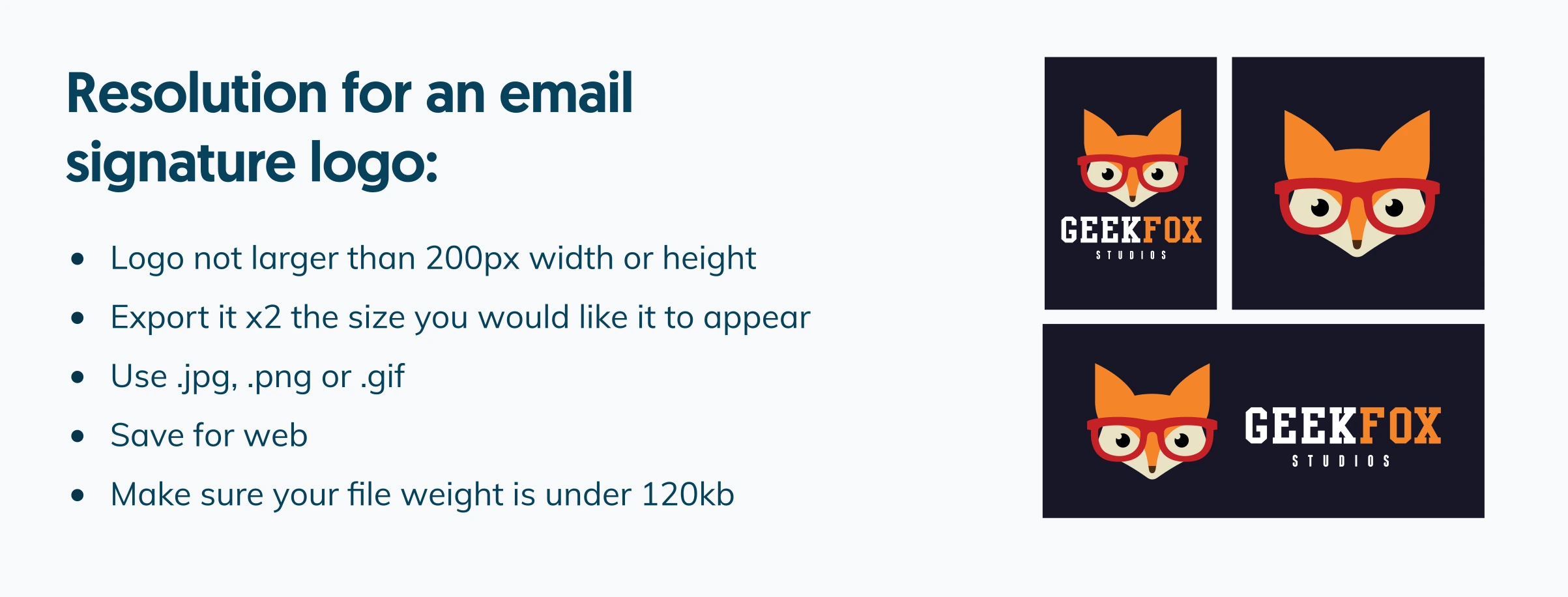 Email signature image resolution checklist 