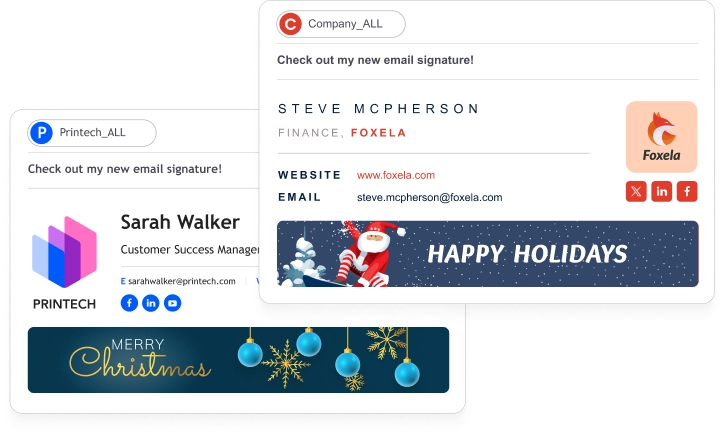 Christmas email signature banners examples