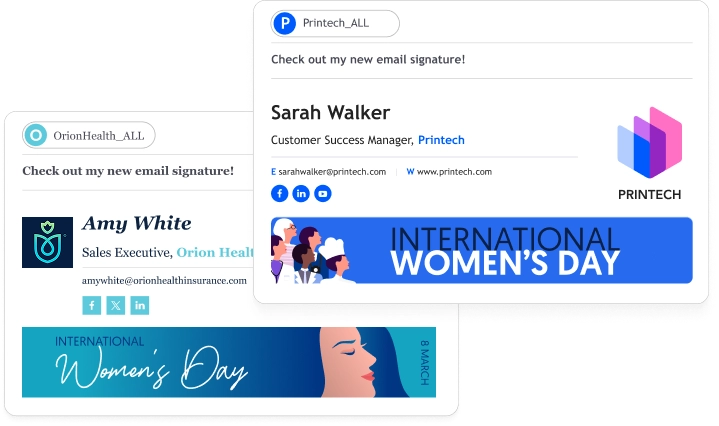 womans days email signatures banners