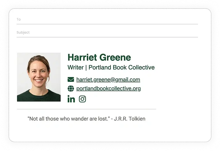 appropriate inspirational quote email signature example