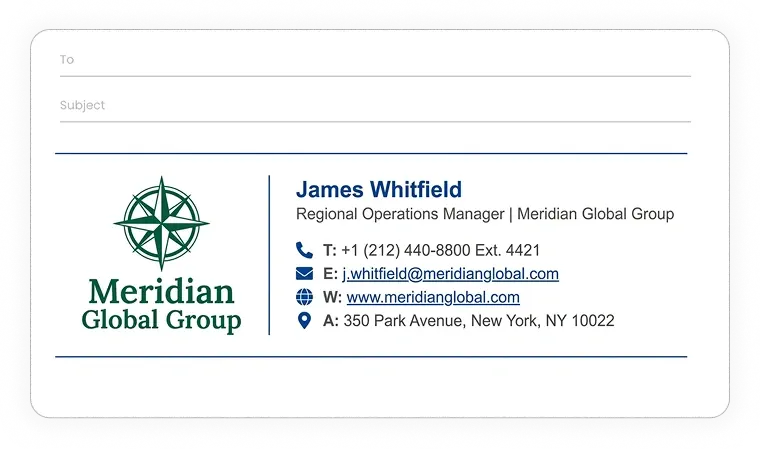 Formal corporate email signature example