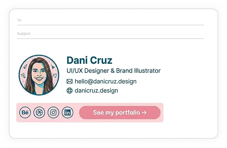 professional portfolio email signature example