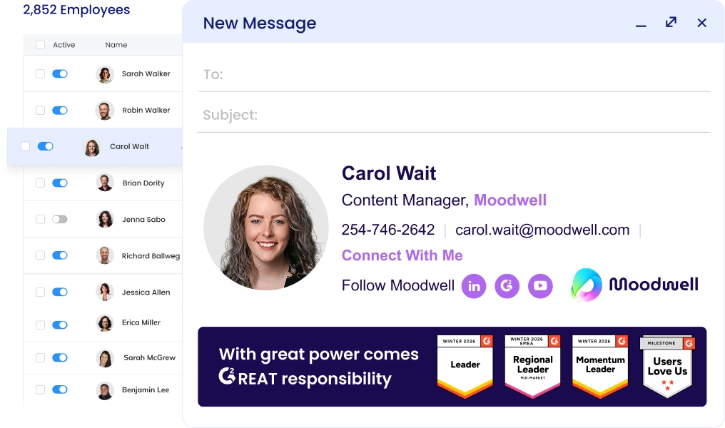 Centrally standardized brand-consistent email signature company-wide