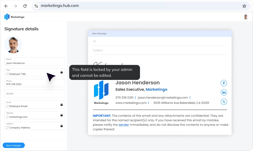 Email signature manager for HR teams